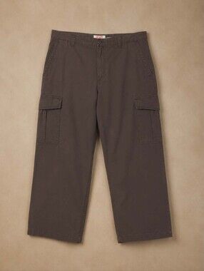 Old Navy Favorite Khakis Cargo Pants Men's 38x30 Brown 100% Cotton Relaxed